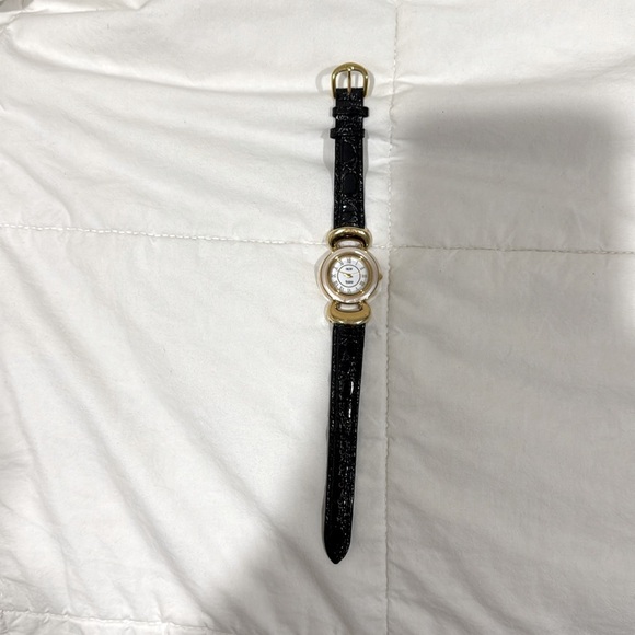 Armitron Now Women Black Leather buckle band analog watch - Picture 2 of 5